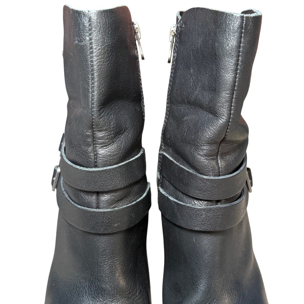 Kork-Ease‎ Leather Heel Triple Buckle Moto Biker Boots Western Revival Women 7 - Picture 4 of 14